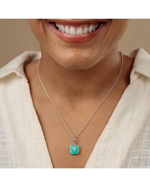 Lily Charmed Green Sterling Heart Locket Necklace