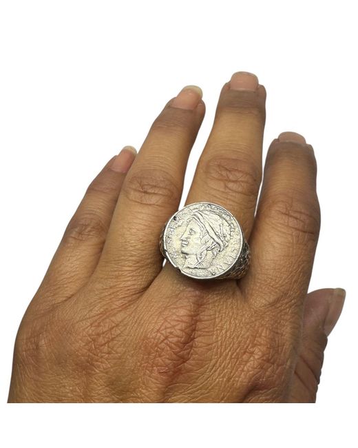 Tg-Jewellery by Tamara Gervasio Multicolor Roman Lira Coin Signet Ring – Sterling Artisan Design for men
