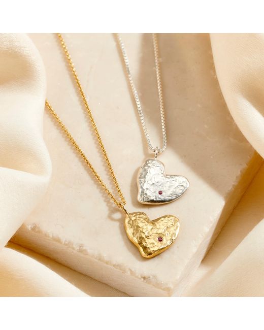 Posh Totty Designs Metallic Ruby Birthstone Chunky Heart Necklace
