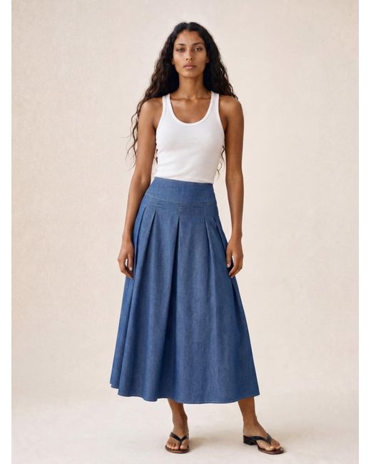 The Well Worn Blue The Dune Skirt – Chambray
