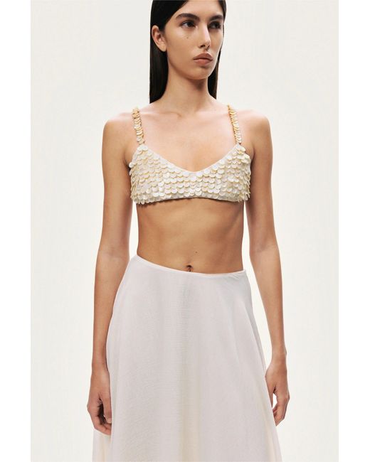 Nocturne White Flowy High-Waisted Midi Skirt