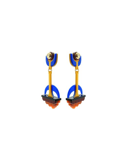 Gissa Bicalho Blue Handmade Acrylic Earring Filianto Topaz