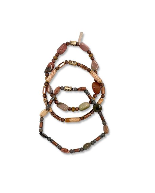 Jaredjamin Brown Forest Floor Bracelet Set for men