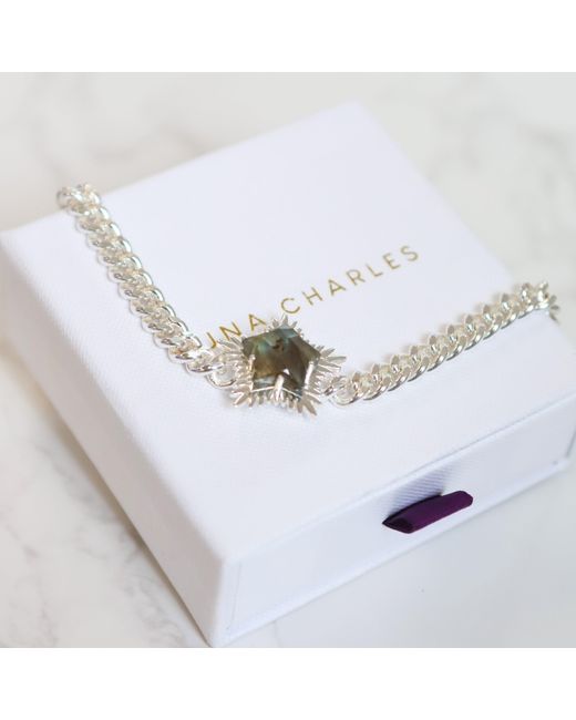 Luna Charles Metallic Odette Labradorite Spiky Star Choker Necklace
