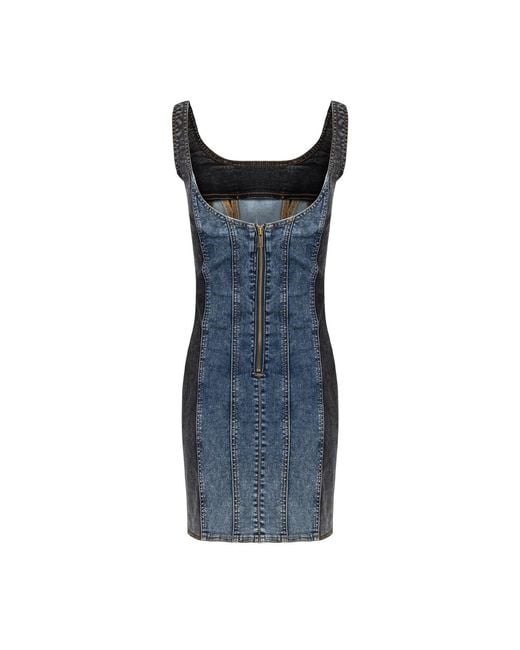Pcfg Blue Free Heaven Two Color Denim Dress