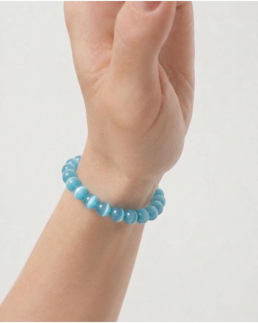 seree Blue Manifest Clarity Cat's Eye Beaded Bracelet