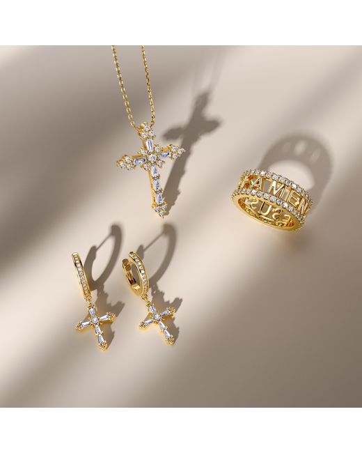 Vanimy Metallic Byzantine Faith Cross Pendant Necklace