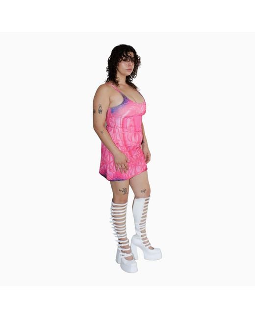 Paloma Lira Pink Cherry Crystal Nicks Dress