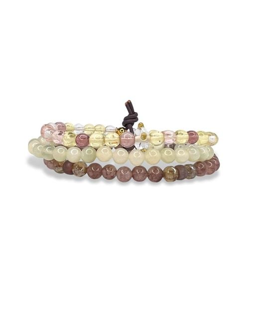 Jaredjamin Natural Sunset Quarry Bracelet Set for men