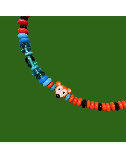 Desert Lobby Red Foxy – Playful & Glass Necklace With Handmade Murano Fox Charm