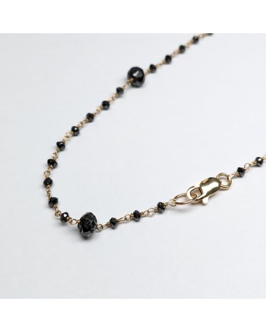 Rahul's Jewels Metallic 18" Genuine Diamond Rosary Necklace