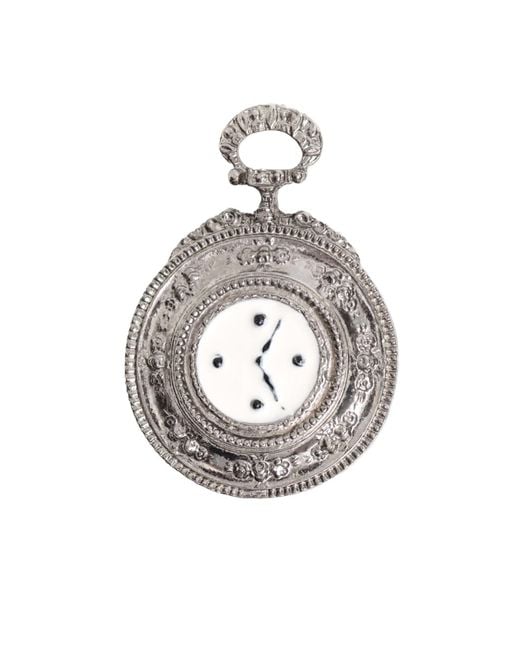 Caramel Vintage Jewellery Metallic Plated Pocket Watch Motif Brooch