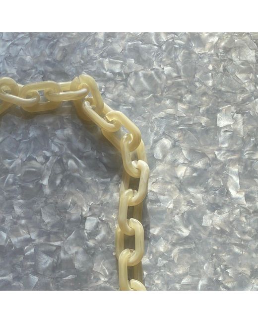 CLOSET REHAB White Chain Link Short Acrylic Purse Strap In Cream