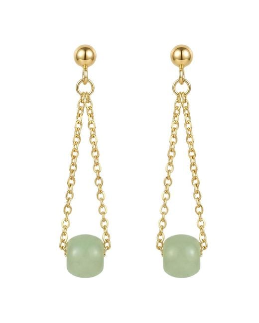 seree Blue Zodiac Collection Libra Skinny Chain Jade Earrings