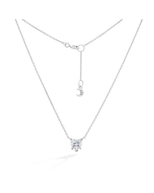Shabella Nyc Metallic Crystal Heart Necklace