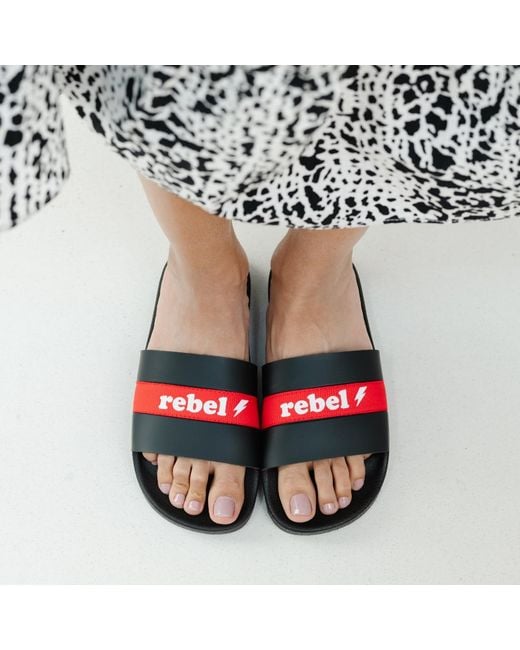 Zenzee Black Rebel Rebel Slide Sandals