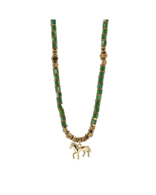 Ebru Jewelry Metallic Free Spirit Horse Charm Choker Necklace