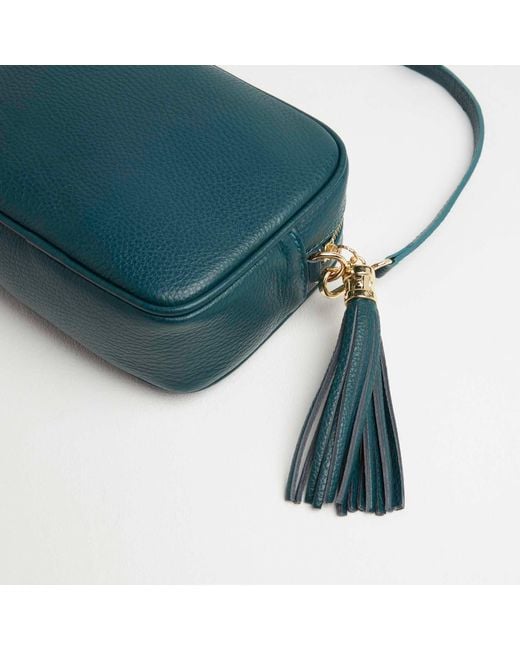 Betsy & Floss Green Verona Crossbody Tassel Bag With Aztec Strap