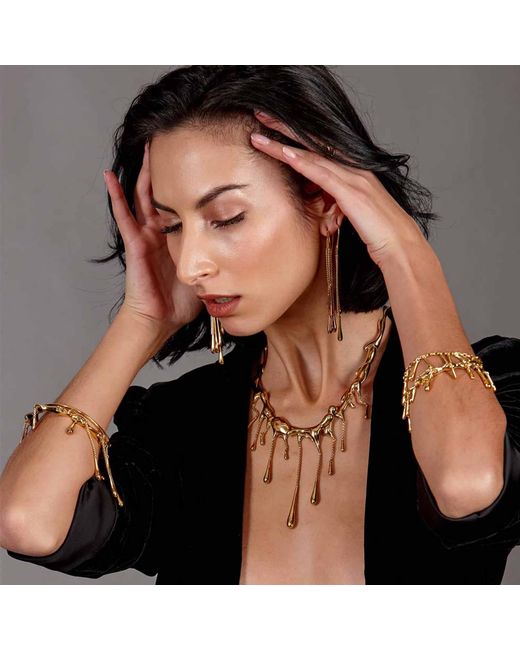 Lucy Quartermaine Metallic Multi Drop Necklace