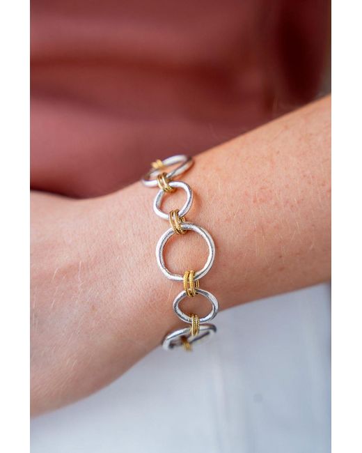Loni Paul Jewelry Metallic Mixed Metal Sculpted Circle Bracelet