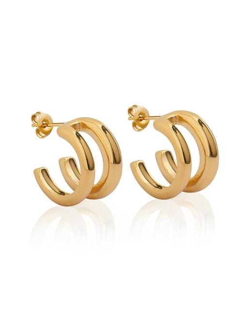 Evie Jewelry Metallic City Street Waterproof Hoop Earrings