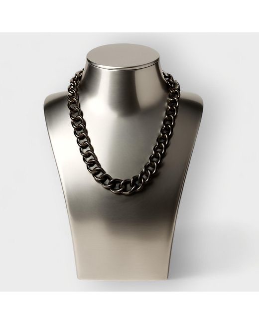Sylvia Piechulla Black Chunky Aluminium Chain Necklace