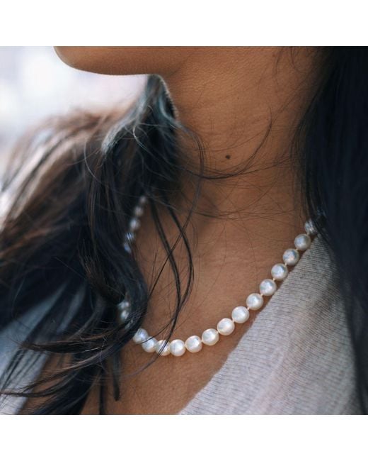 Herself Collections Metallic Hand-Knotted Freshwater Pearl Necklace