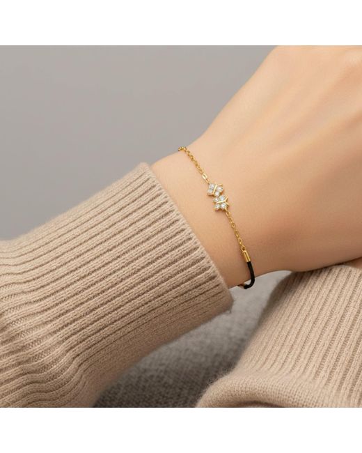 BLOOMTINE | Earth Angel HQ Metallic Enchanting Flutterfly Vermeil Butterfly Silk Cord Thread Bracelet