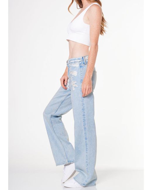 NOEND Blue Alison High Rise Wide Leg