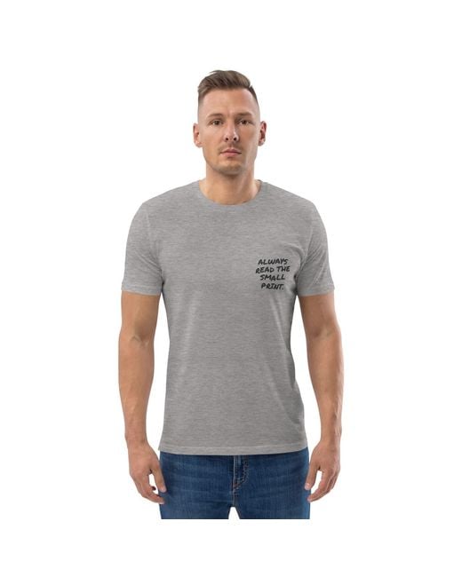Anchor and Crew Gray Heather Small Print Annotations Organic Cotton T-Shirt for men