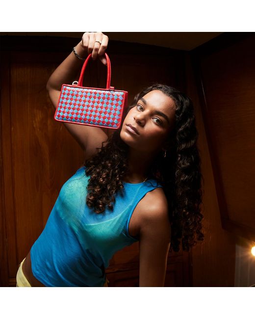 F3Rog by Rana Gray Woven Leather Crossbody Piraye Bag
