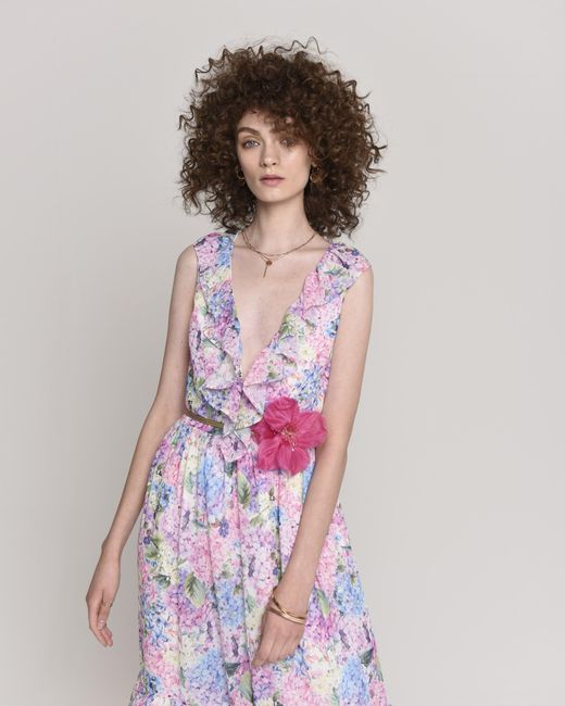 NEVA Purple Soraya Wedding Guest Maxi Dress – Ortensie Floral Print