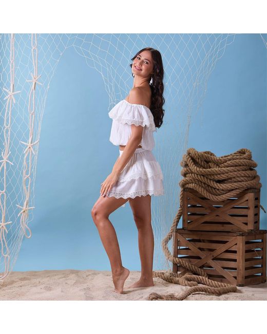 GLAM ON YOU White Caspia Top
