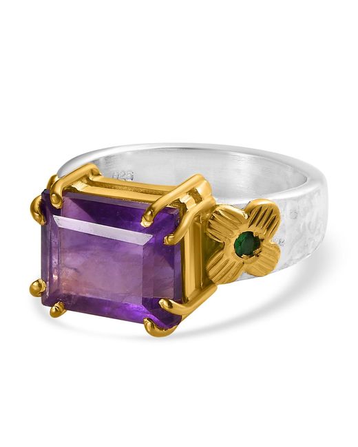 Emma Chapman Jewels Purple Floral Amethyst Sterling Silver Ring