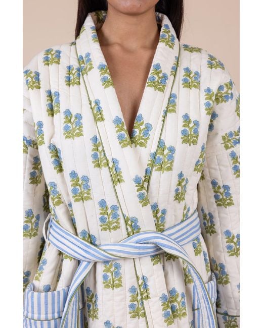Mooch Cotswolds Metallic Quilted Luxury Cotton Dressing Gown Robe