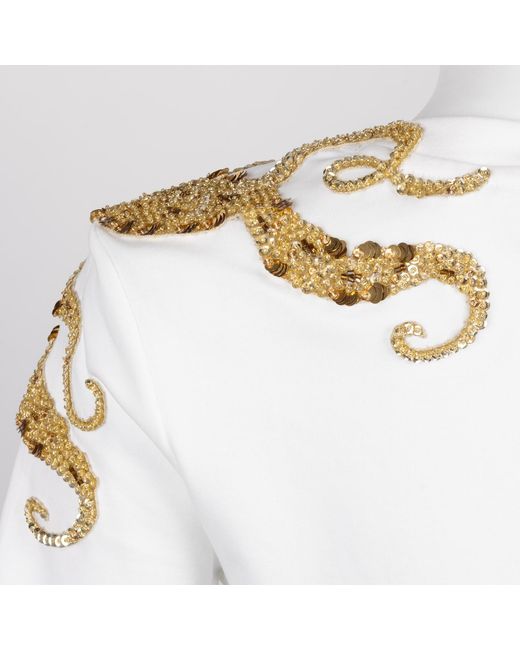House of Laines London White Laines Couture Embellished Octopus T-Shirt