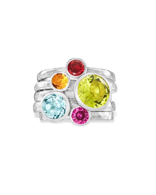 Dower & Hall Pink Twinkle Stacking Rings