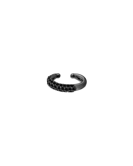 SALLY SKOUFIS Black Cosmic Alchemy Ear Cuff With Made Cz Diamond Stimulant