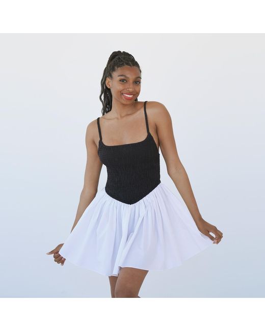 NUAJE NUAJE Black Bianca Smocked Ballerina Mini Dress