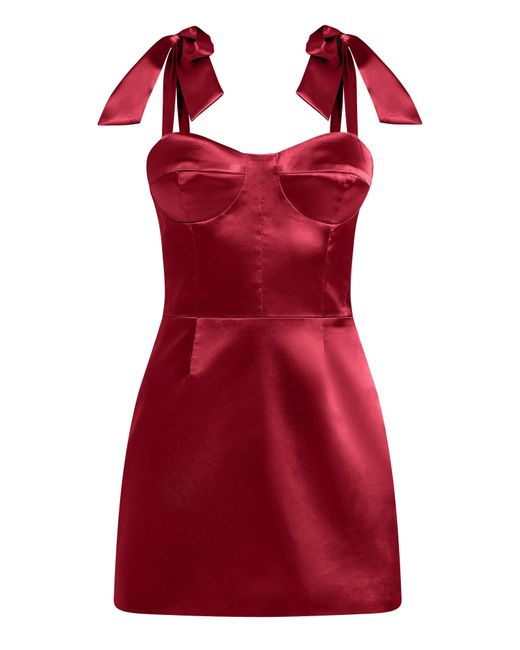 Tia Dorraine Red Sweetheart Melody Satin Mini Dress