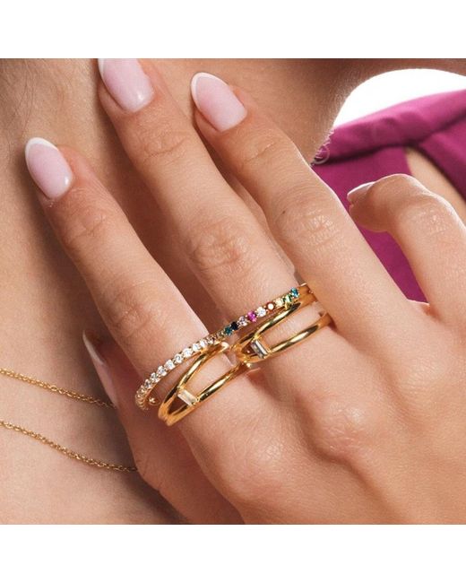 Lavani Jewels Multicolor Goldplated Idol Ring