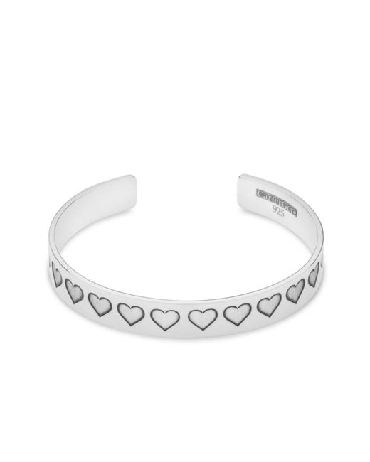 CarterGore Metallic Sterling Etched Hearts Bangle Medium Size