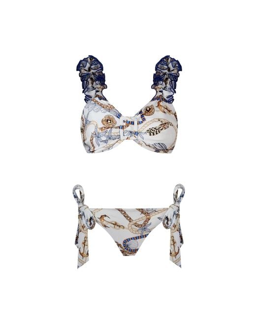 Nur Karaata White Lily Tropezienne Low Waist Bikini Set