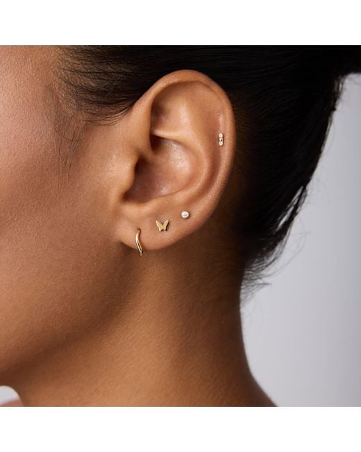 Vanhi Metallic 14K Solid Butterfly Flat Back Stud