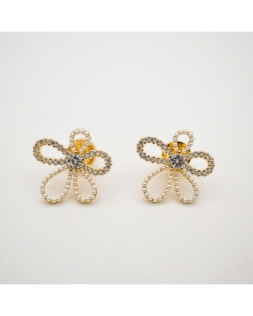 Miss Cecilia Metallic Flower Ear Studs