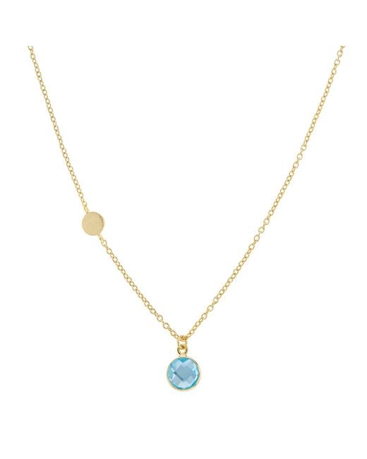 Auree Jewellery Metallic Salina Vermeil Disc & Topaz Necklace