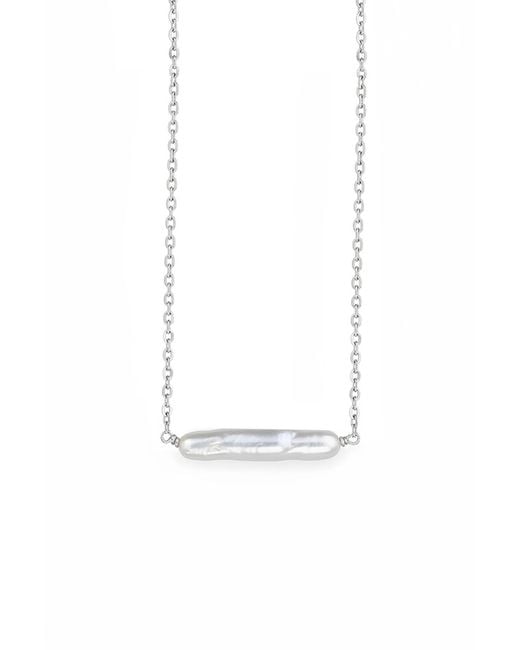 Astor & Orion White Maris Pearl Bar Necklace Sterling