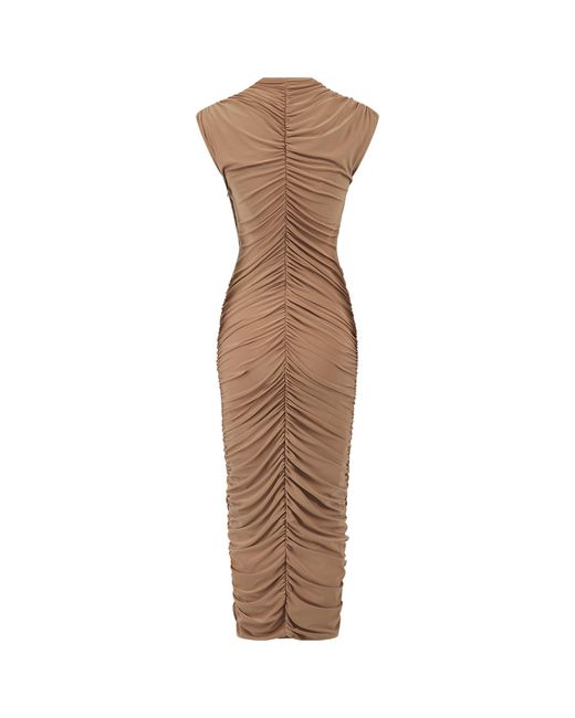 Celestine & Mae Brown Neutrals Kalina Midi Dress
