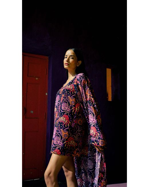 Any Old Iron Purple Spiders From Mars Short Dress