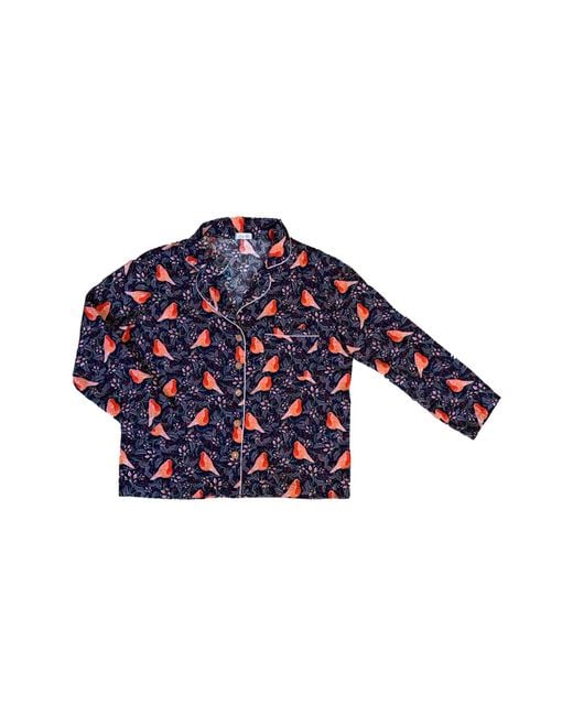 Lula-Ru Blue Ceri's Robin Print Pj Set